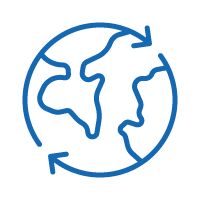 Icona di un globo con indicazioni che descrivono l'affidabilit&agrave; della fornitura.